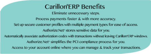 Carillon ERP payment processing benefits